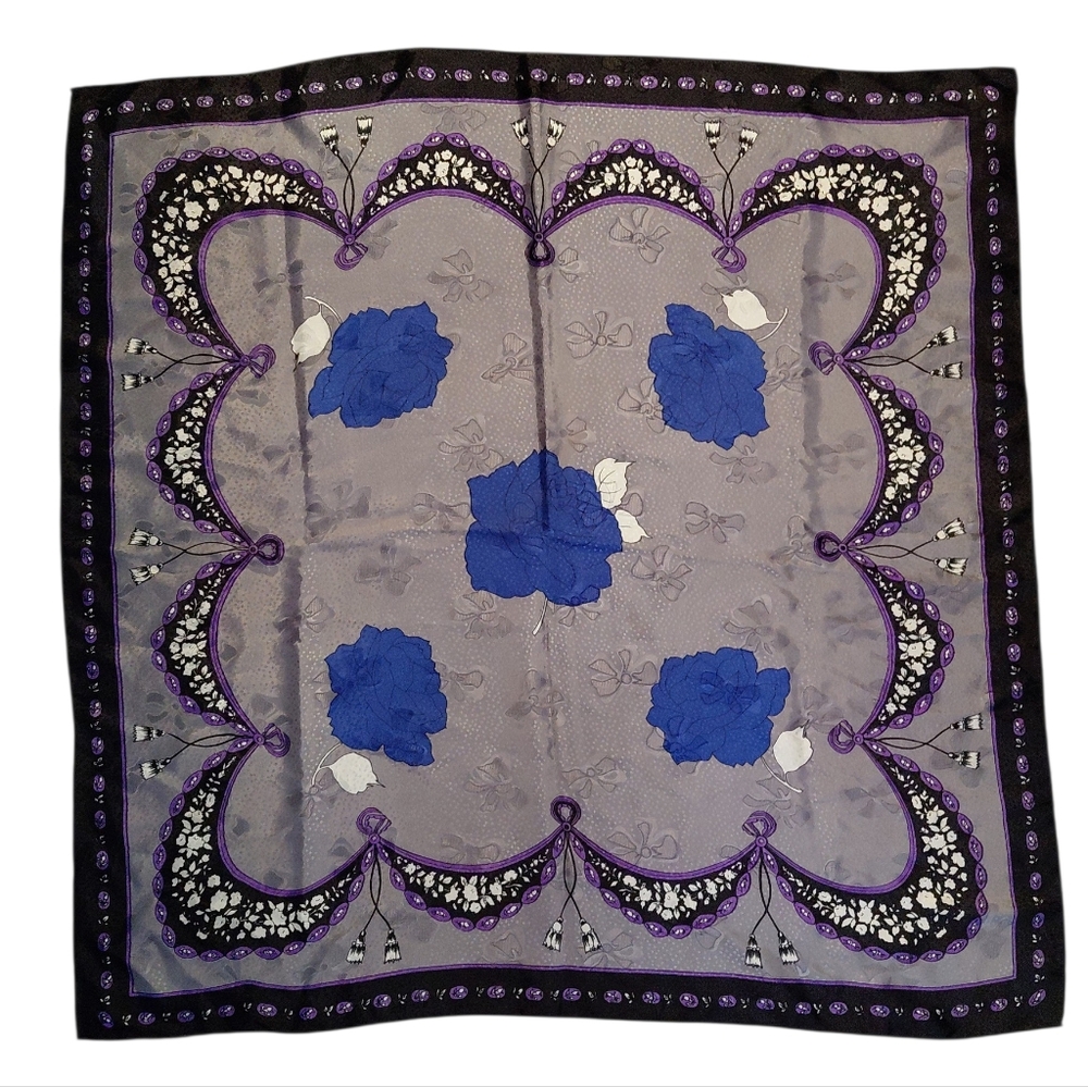 Colormessage Scarf Square Silk Hand Made In Italy 34 by  34 inches